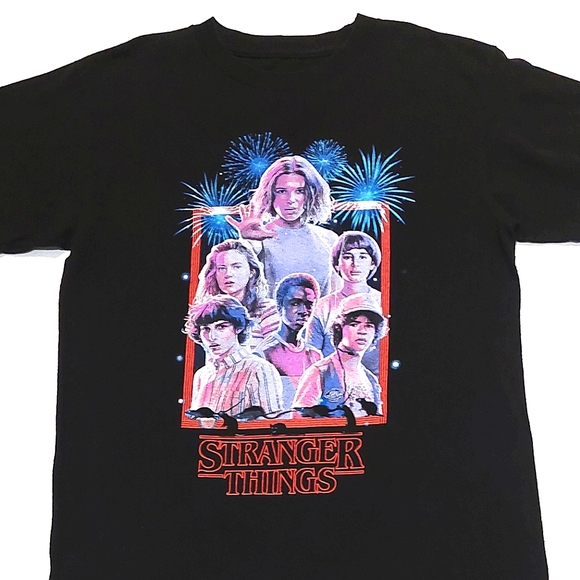 Stranger Things Black Unisex Short Sleeved T-shirt VGUC Size S - Picture 2 of 4